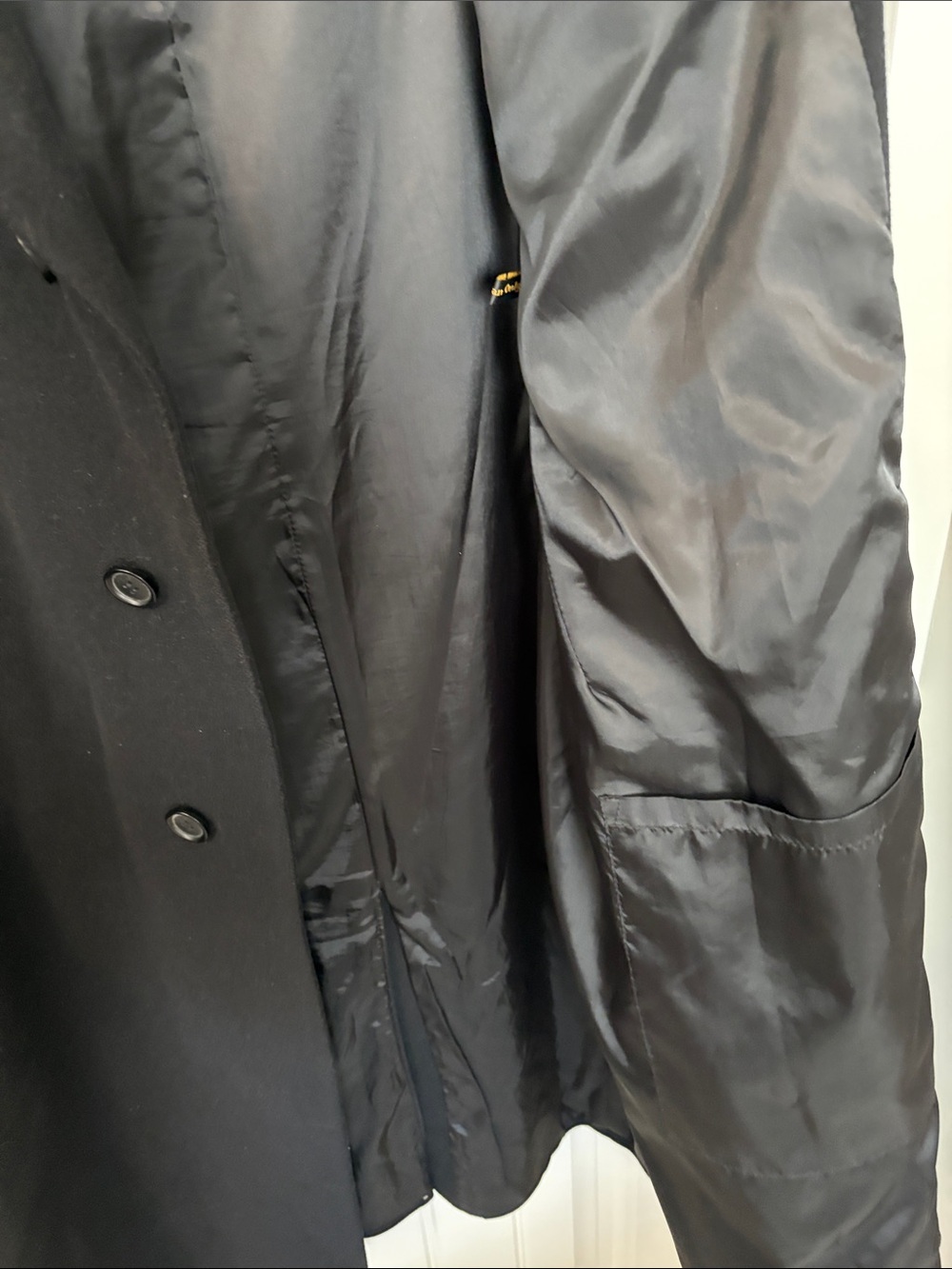 London Fog Men’s 40R Black Long Overcoat Topcoat Fully Lined Classic Dress Coat - Picture 10 of 15